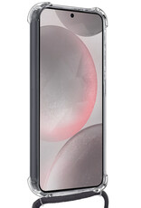 NoXx Hoes Geschikt voor Samsung S24 Hoesje Transparant Met Telefoonkoord Cover Shock Proof Case Koord Hoes