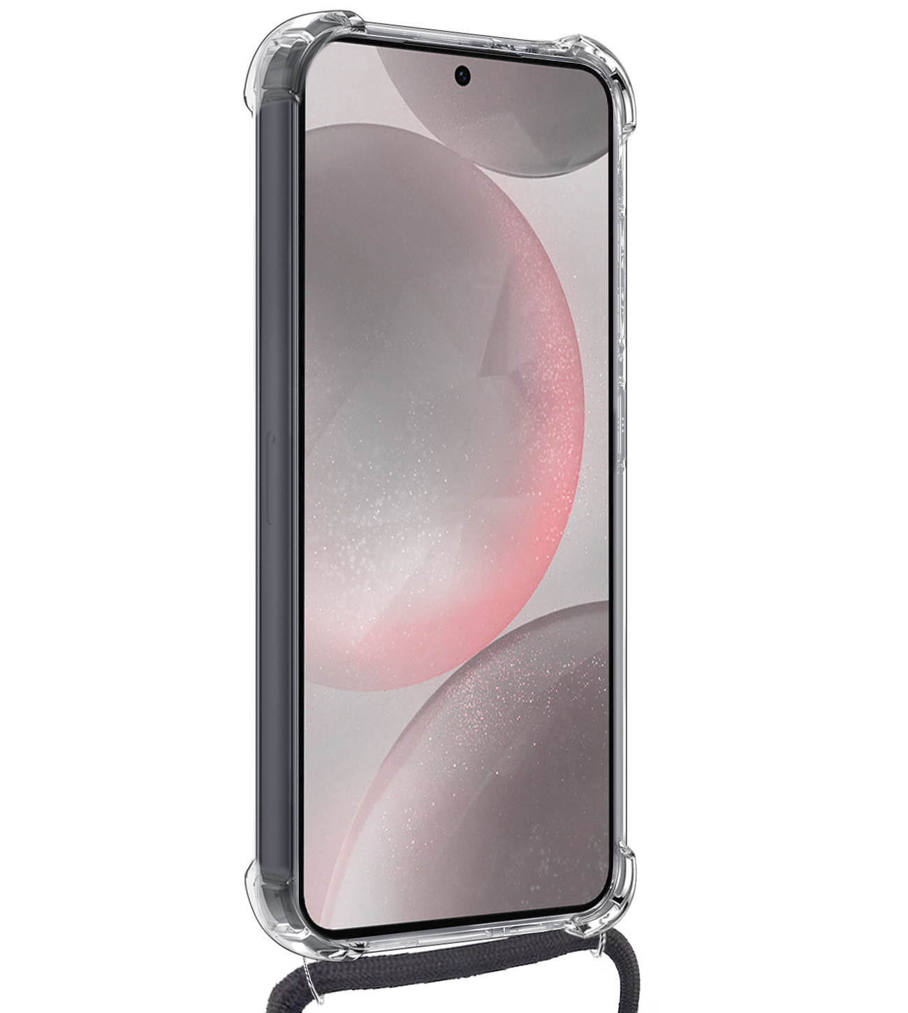 NoXx Hoes Geschikt voor Samsung S24 Hoesje Transparant Met Telefoonkoord Cover Shock Proof Case Koord Hoes