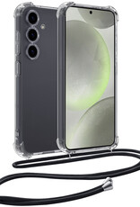 BASEY. Hoes Geschikt voor Samsung S24 Plus Hoesje Shock Proof Case Met Koord Shock Hoes Met Koord - Hoesje Geschikt voor Samsung Galaxy S24 Plus Hoes Cover Met Koord - Transparant