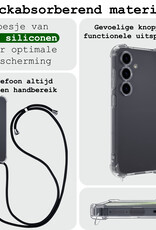 BASEY. Hoes Geschikt voor Samsung S24 Plus Hoesje Shock Proof Case Met Koord Shock Hoes Met Koord - Hoesje Geschikt voor Samsung Galaxy S24 Plus Hoes Cover Met Koord - Transparant