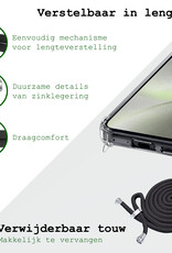 BASEY. Hoes Geschikt voor Samsung S24 Hoesje Shock Proof Case Met Koord Shock Hoes Met Koord - Hoesje Geschikt voor Samsung Galaxy S24 Hoes Cover Met Koord - Transparant