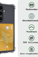 BASEY. Hoes Geschikt voor Samsung S24 Hoesje Shock Proof Case Hoes Met Screenprotector - Hoesje Geschikt voor Samsung Galaxy S24 Hoes Cover Shockproof - Transparant
