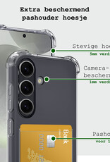 BASEY. Hoes Geschikt voor Samsung S24 Hoesje Shock Proof Case Hoes - Hoesje Geschikt voor Samsung Galaxy S24 Hoes Cover Shockproof - Transparant - 2 Stuks