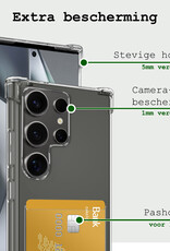 BASEY. Hoes Geschikt voor Samsung S24 Ultra Hoesje Shock Proof Case Hoes Met Screenprotector - Hoesje Geschikt voor Samsung Galaxy S24 Ultra Hoes Cover Shockproof - Transparant