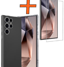 Nomfy Nomfy Samsung Galaxy S24 Ultra Hoesje Siliconen Met Screenprotector - Transparant