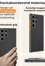 Nomfy Hoesje Geschikt voor Samsung S24 Ultra Hoesje Siliconen Cover Case Met Screenprotector - Hoes Geschikt voor Samsung Galaxy S24 Ultra Hoes Back Case - Transparant
