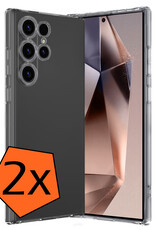 Nomfy Hoesje Geschikt voor Samsung S24 Ultra Hoesje Siliconen Cover Case - Hoes Geschikt voor Samsung Galaxy S24 Ultra Hoes Back Case - 2-PACK - Transparant