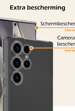 Nomfy Hoesje Geschikt voor Samsung S24 Ultra Hoesje Siliconen Cover Case - Hoes Geschikt voor Samsung Galaxy S24 Ultra Hoes Back Case - 2-PACK - Transparant