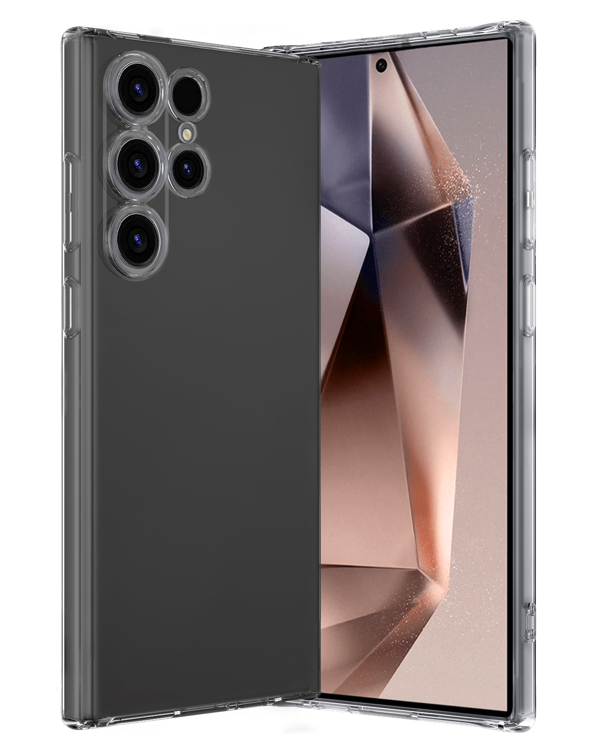 Nomfy Hoesje Geschikt voor Samsung S24 Ultra Hoesje Siliconen Cover Case - Hoes Geschikt voor Samsung Galaxy S24 Ultra Hoes Back Case - Transparant