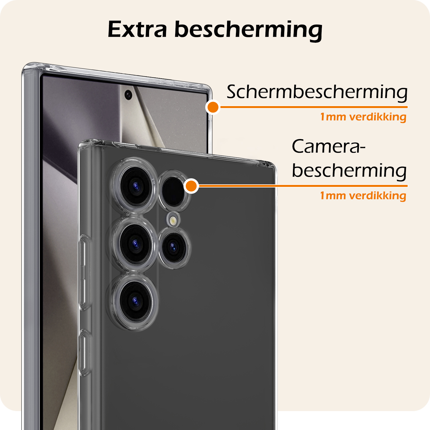 Nomfy Hoesje Geschikt voor Samsung S24 Ultra Hoesje Siliconen Cover Case - Hoes Geschikt voor Samsung Galaxy S24 Ultra Hoes Back Case - Transparant