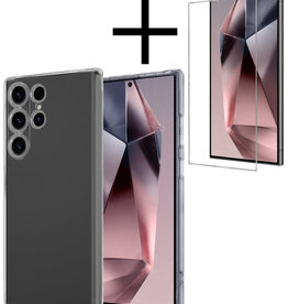 NoXx NoXx Samsung Galaxy S24 Ultra Hoesje Siliconen Met Screenprotector - Transparant