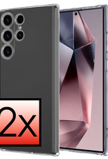NoXx Hoes Geschikt voor Samsung S24 Ultra Hoesje Cover Siliconen Back Case Hoes - Transparant - 2x