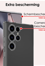 NoXx Hoes Geschikt voor Samsung S24 Ultra Hoesje Cover Siliconen Back Case Hoes - Transparant - 2x