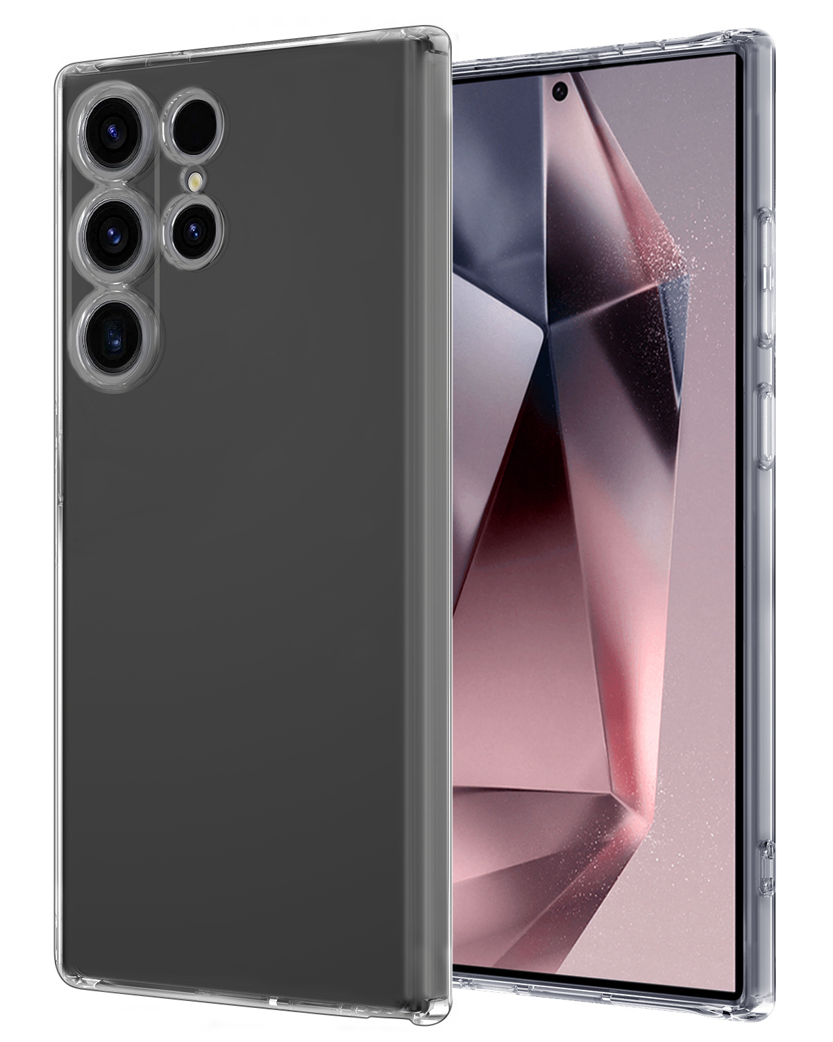 NoXx Hoes Geschikt voor Samsung S24 Ultra Hoesje Cover Siliconen Back Case Hoes - Transparant