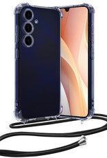 Nomfy Hoesje Geschikt voor Samsung A15 Hoesje Shock Proof Transparant Met Telefoonketting Case Shock Koord - Hoesje Geschikt voor Samsung Galaxy A15 Shock Proof Case Met Koord - Transparant