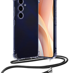 Nomfy Nomfy Samsung Galaxy A15 Hoesje Transparant Shockproof Met Zwart Koord
