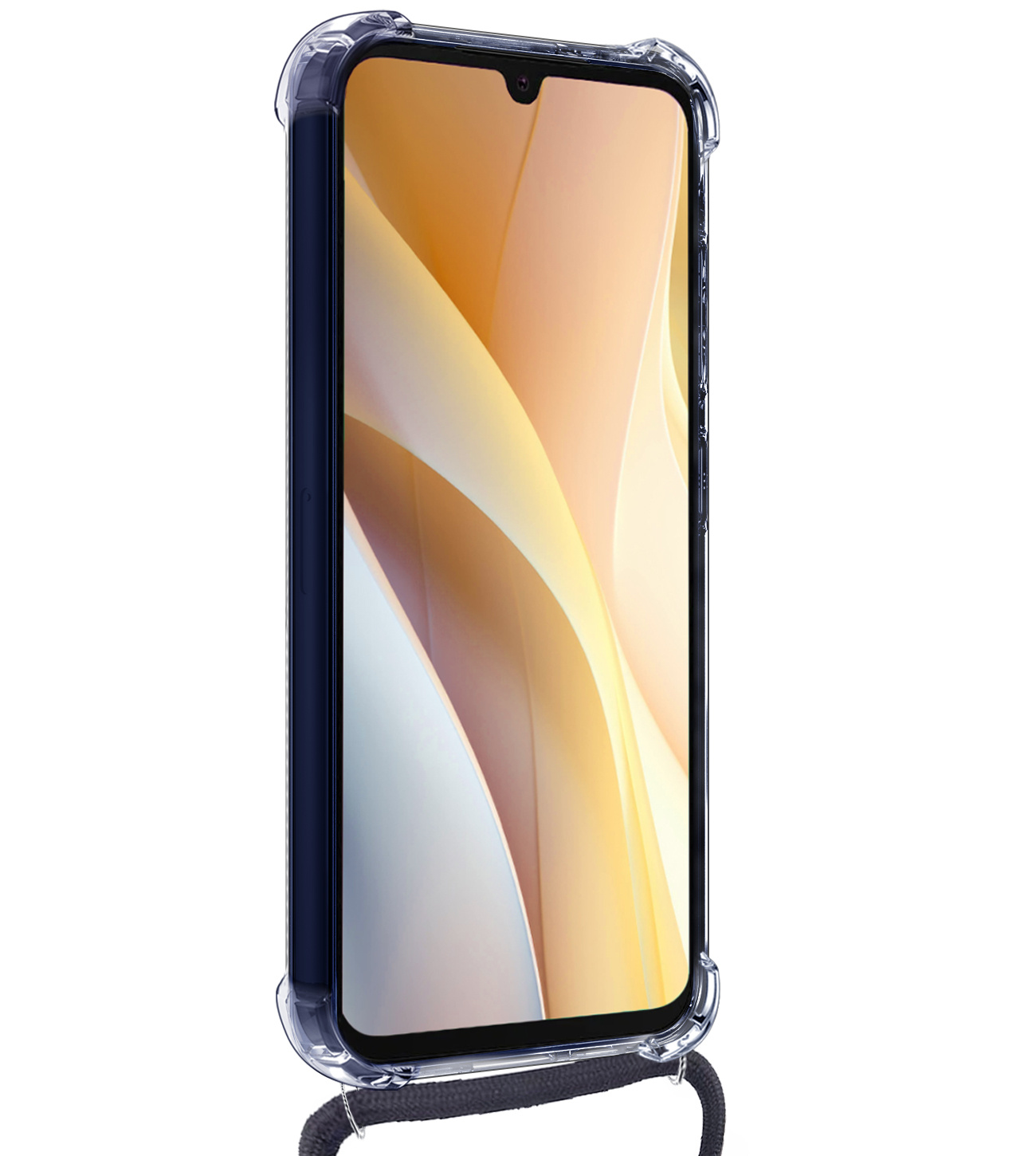 Nomfy Hoesje Geschikt voor Samsung A15 Hoesje Shock Proof Transparant Met Telefoonketting Case Shock Koord - Hoesje Geschikt voor Samsung Galaxy A15 Shock Proof Case Met Koord - Transparant