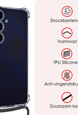 NoXx Hoes Geschikt voor Samsung A15 Hoesje Transparant Met Telefoonkoord Cover Shock Proof Case Koord Hoes