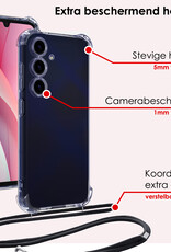NoXx Hoes Geschikt voor Samsung A15 Hoesje Transparant Met Telefoonkoord Cover Shock Proof Case Koord Hoes