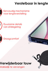 NoXx Hoes Geschikt voor Samsung A15 Hoesje Transparant Met Telefoonkoord Cover Shock Proof Case Koord Hoes