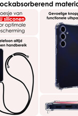 NoXx Hoes Geschikt voor Samsung A15 Hoesje Transparant Met Telefoonkoord Cover Shock Proof Case Koord Hoes