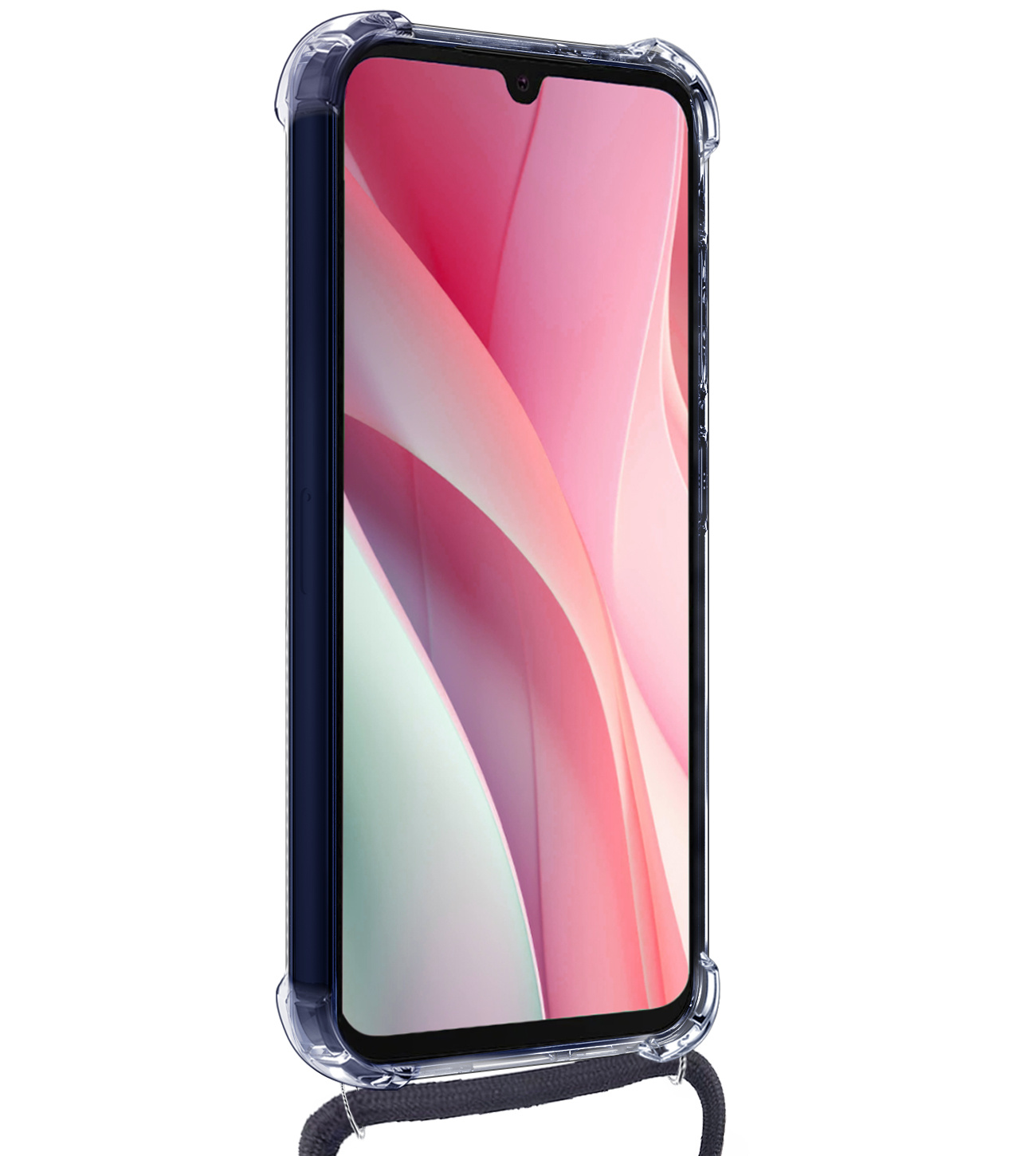 NoXx Hoes Geschikt voor Samsung A15 Hoesje Transparant Met Telefoonkoord Cover Shock Proof Case Koord Hoes