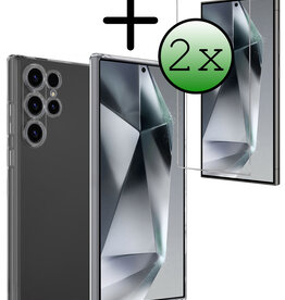 BASEY. BASEY. Samsung Galaxy S24 Ultra Hoesje Siliconen Met 2x Screenprotector - Transparant