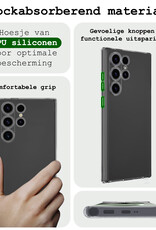 BASEY. Hoes Geschikt voor Samsung S24 Ultra Hoesje Siliconen Back Cover Case Met Screenprotector - Hoesje Geschikt voor Samsung Galaxy S24 Ultra Hoes Cover Hoesje - Transparant