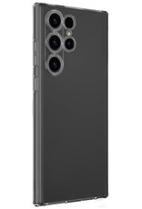 BASEY. Hoes Geschikt voor Samsung S24 Ultra Hoesje Siliconen Back Cover Case Met Screenprotector - Hoesje Geschikt voor Samsung Galaxy S24 Ultra Hoes Cover Hoesje - Transparant