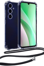 BASEY. Hoes Geschikt voor Samsung A15 Hoesje Shock Proof Case Met Koord Shock Hoes Met Koord - Hoesje Geschikt voor Samsung Galaxy A15 Hoes Cover Met Koord - Transparant