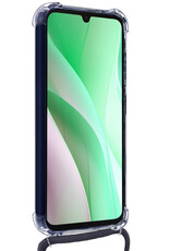 BASEY. Hoes Geschikt voor Samsung A15 Hoesje Shock Proof Case Met Koord Shock Hoes Met Koord - Hoesje Geschikt voor Samsung Galaxy A15 Hoes Cover Met Koord - Transparant