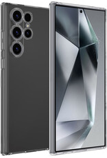 BASEY. Hoes Geschikt voor Samsung S24 Ultra Hoesje Siliconen Back Cover Case - Hoesje Geschikt voor Samsung Galaxy S24 Ultra Hoes Cover Hoesje - Transparant