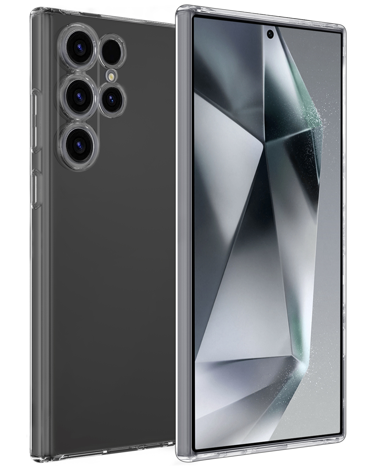 BASEY. Hoes Geschikt voor Samsung S24 Ultra Hoesje Siliconen Back Cover Case - Hoesje Geschikt voor Samsung Galaxy S24 Ultra Hoes Cover Hoesje - Transparant