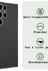 BASEY. Hoes Geschikt voor Samsung S24 Ultra Hoesje Siliconen Back Cover Case - Hoesje Geschikt voor Samsung Galaxy S24 Ultra Hoes Cover Hoesje - Transparant