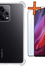 Nomfy Hoesje Geschikt voor Xiaomi Redmi Note 12 Pro Hoesje Shock Proof Cover Case Shockproof Met Screenprotector - Hoes Geschikt voor Xiaomi Redmi Note 12 Pro Hoes Siliconen Back Case - Transparant