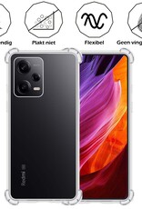Nomfy Hoesje Geschikt voor Xiaomi Redmi Note 12 Pro Hoesje Shock Proof Cover Case Shockproof Met Screenprotector - Hoes Geschikt voor Xiaomi Redmi Note 12 Pro Hoes Siliconen Back Case - Transparant