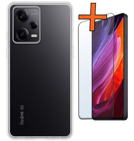 Nomfy Nomfy Xiaomi Redmi Note 12 Pro Hoesje Siliconen Met Screenprotector - Transparant