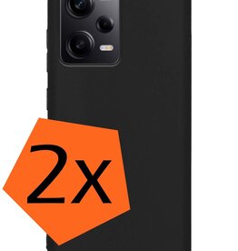 Nomfy Nomfy Xiaomi Redmi Note 12 Pro Hoesje Siliconen - Zwart - 2 PACK