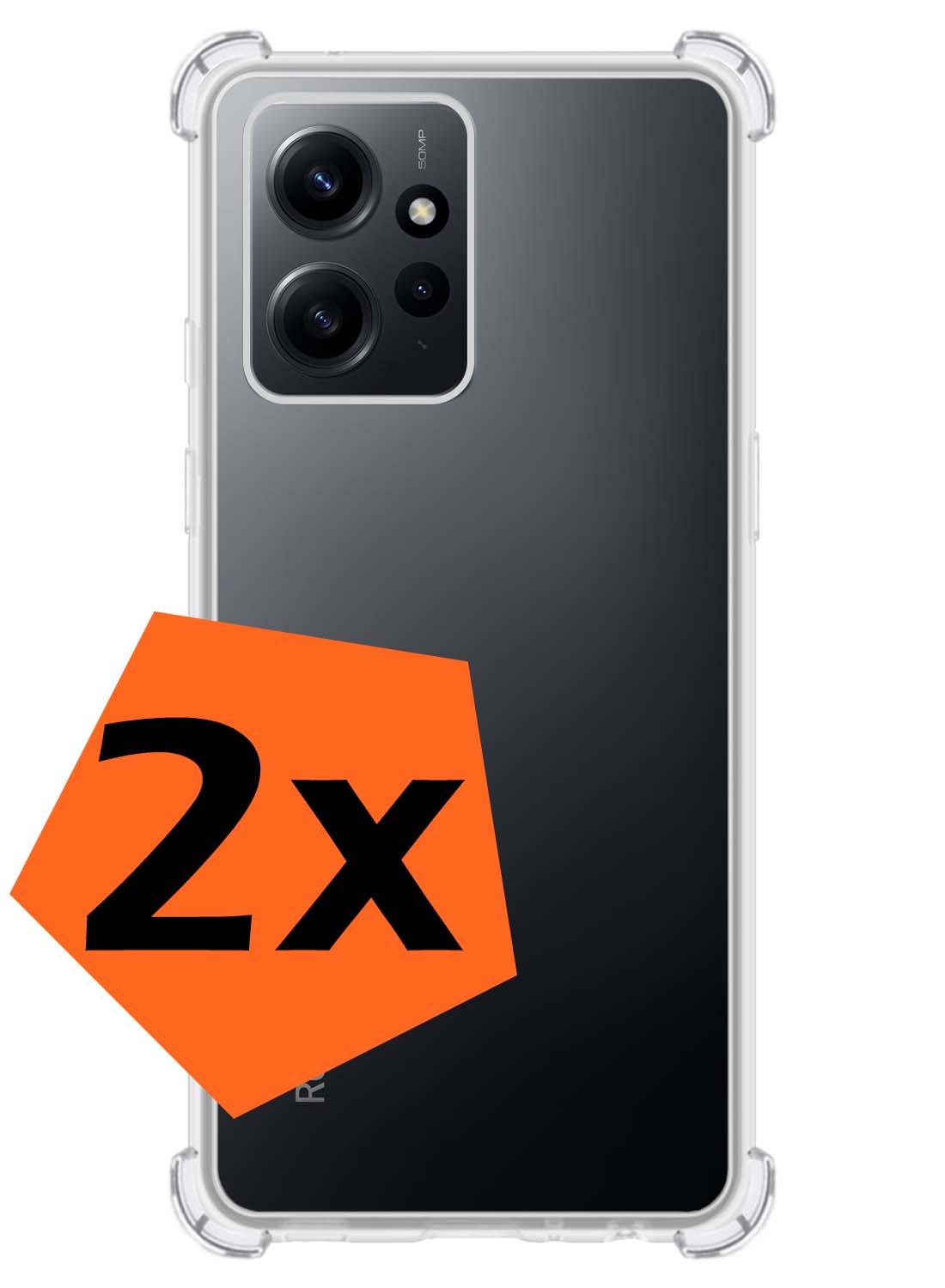 Nomfy Hoesje Geschikt voor Xiaomi Redmi Note 12 5G Hoesje Shock Proof Cover Case Shockproof - Hoes Geschikt voor Xiaomi Redmi Note 12 5G Hoes Siliconen Back Case - Transparant - 2 PACK
