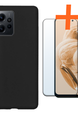 Nomfy Hoesje Geschikt voor Xiaomi Redmi Note 12 5G Hoesje Siliconen Cover Case Met Screenprotector - Hoes Geschikt voor Xiaomi Redmi Note 12 5G Hoes Back Case - Zwart