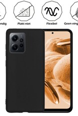 Nomfy Hoesje Geschikt voor Xiaomi Redmi Note 12 5G Hoesje Siliconen Cover Case Met Screenprotector - Hoes Geschikt voor Xiaomi Redmi Note 12 5G Hoes Back Case - Zwart