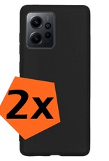 Nomfy Hoesje Geschikt voor Xiaomi Redmi Note 12 5G Hoesje Siliconen Cover Case - Hoes Geschikt voor Xiaomi Redmi Note 12 5G Hoes Back Case - 2-PACK - Zwart