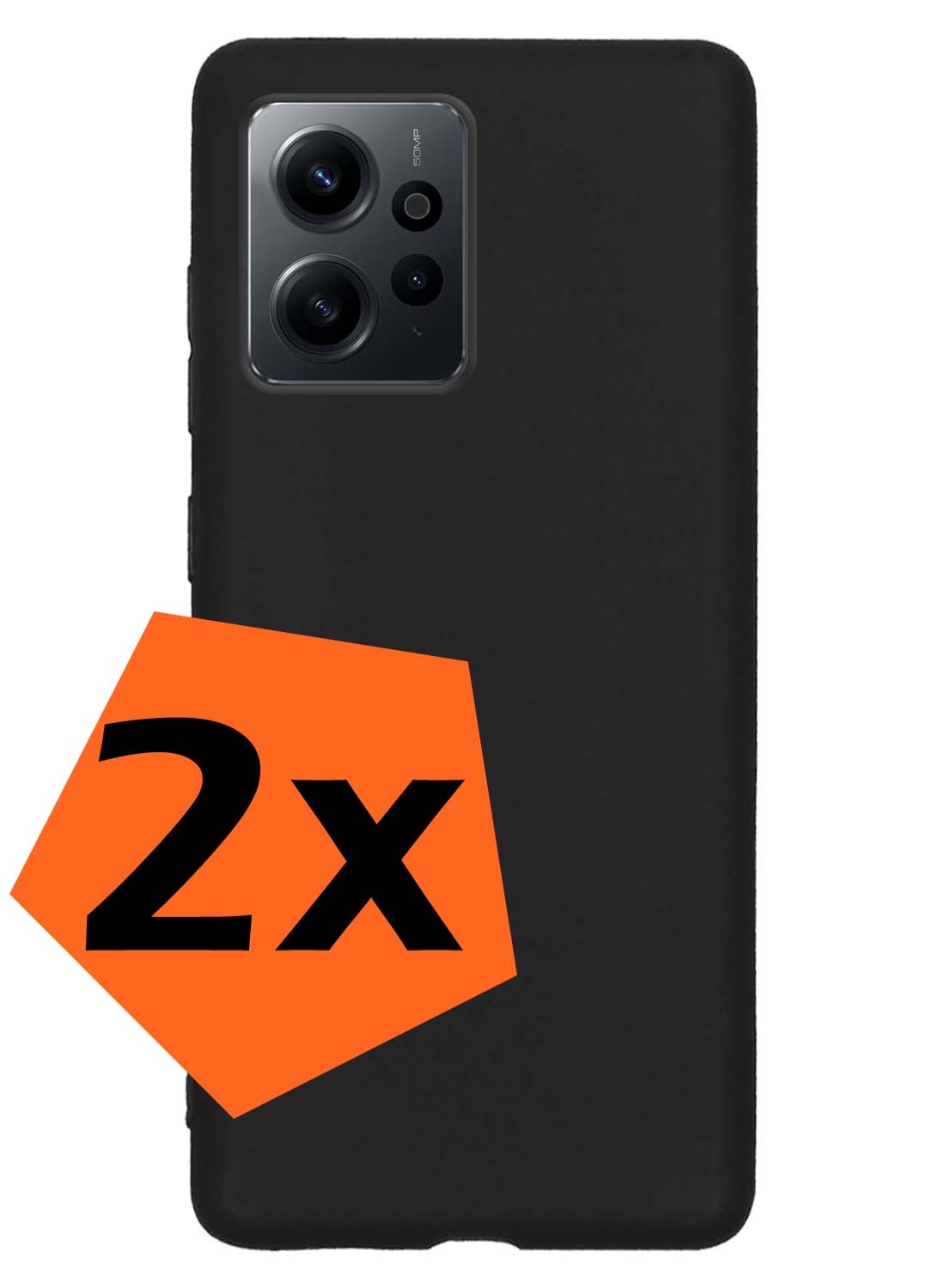 Nomfy Hoesje Geschikt voor Xiaomi Redmi Note 12 5G Hoesje Siliconen Cover Case - Hoes Geschikt voor Xiaomi Redmi Note 12 5G Hoes Back Case - 2-PACK - Zwart