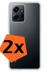 Nomfy Hoesje Geschikt voor Xiaomi Redmi Note 12 5G Hoesje Siliconen Cover Case - Hoes Geschikt voor Xiaomi Redmi Note 12 5G Hoes Back Case - 2-PACK - Transparant
