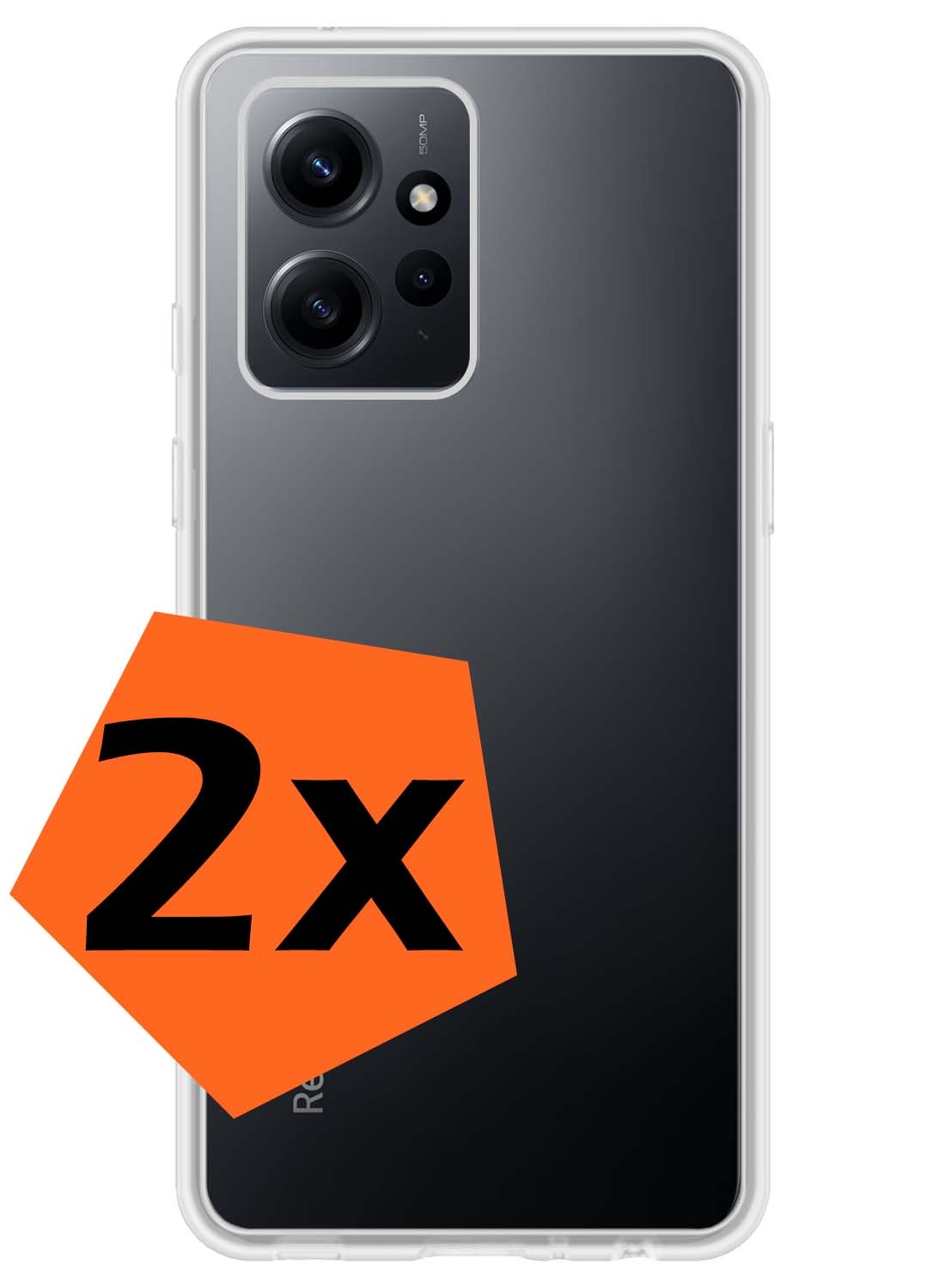 Nomfy Hoesje Geschikt voor Xiaomi Redmi Note 12 5G Hoesje Siliconen Cover Case - Hoes Geschikt voor Xiaomi Redmi Note 12 5G Hoes Back Case - 2-PACK - Transparant