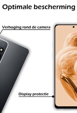 Nomfy Hoesje Geschikt voor Xiaomi Redmi Note 12 5G Hoesje Siliconen Cover Case - Hoes Geschikt voor Xiaomi Redmi Note 12 5G Hoes Back Case - 2-PACK - Transparant