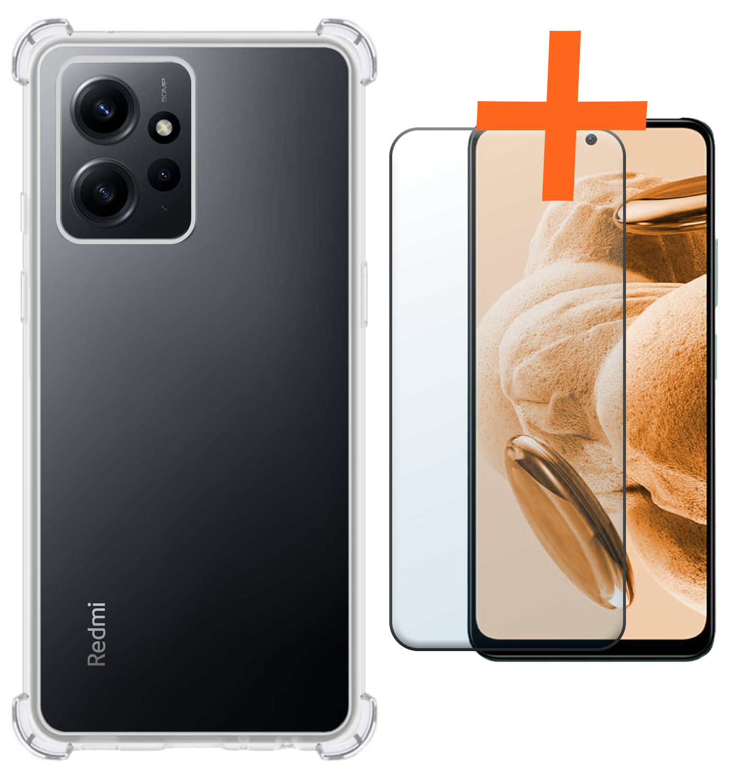 Nomfy Hoesje Geschikt voor Xiaomi Redmi Note 12 4G Hoesje Shock Proof Cover Case Shockproof Met Screenprotector - Hoes Geschikt voor Xiaomi Redmi Note 12 4G Hoes Siliconen Back Case - Transparant