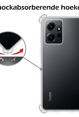 Nomfy Hoesje Geschikt voor Xiaomi Redmi Note 12 4G Hoesje Shock Proof Cover Case Shockproof Met 2x Screenprotector - Hoes Geschikt voor Xiaomi Redmi Note 12 4G Hoes Siliconen Back Case - Transparant