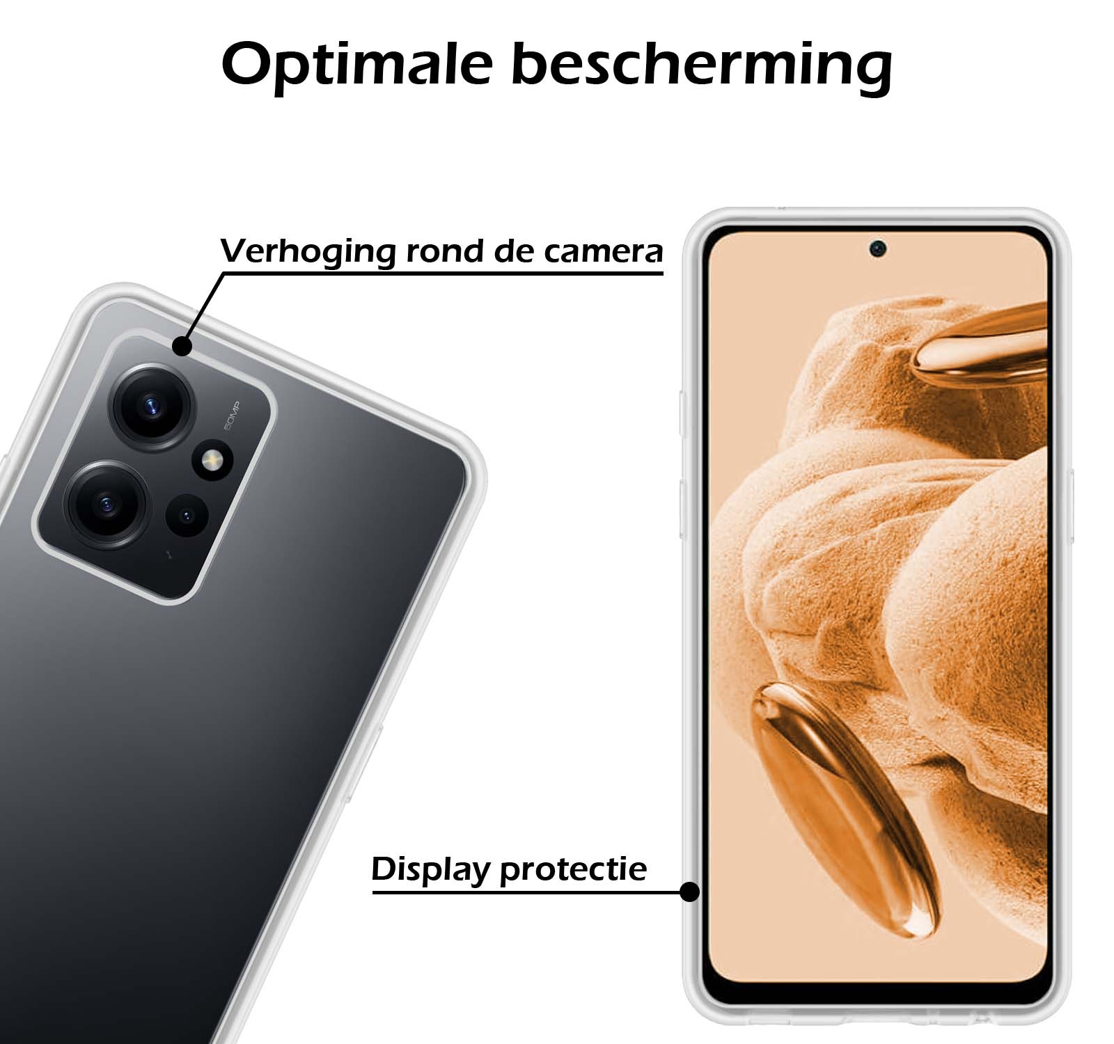 Nomfy Hoesje Geschikt voor Xiaomi Redmi Note 12 4G Hoesje Shock Proof Cover Case Shockproof - Hoes Geschikt voor Xiaomi Redmi Note 12 4G Hoes Siliconen Back Case - Transparant - 2 PACK