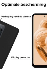 Nomfy Hoesje Geschikt voor Xiaomi Redmi Note 12 4G Hoesje Siliconen Cover Case Met 2x Screenprotector - Hoes Geschikt voor Xiaomi Redmi Note 12 4G Hoes Back Case - Zwart